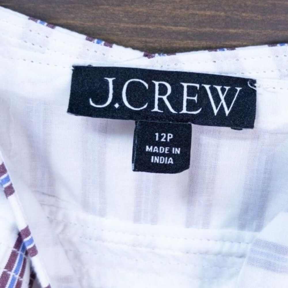 J.Crew Empire Waist Dress Striped Cotton Poplin Midi 12P Large MSRP $168 - Picture 3 of 10